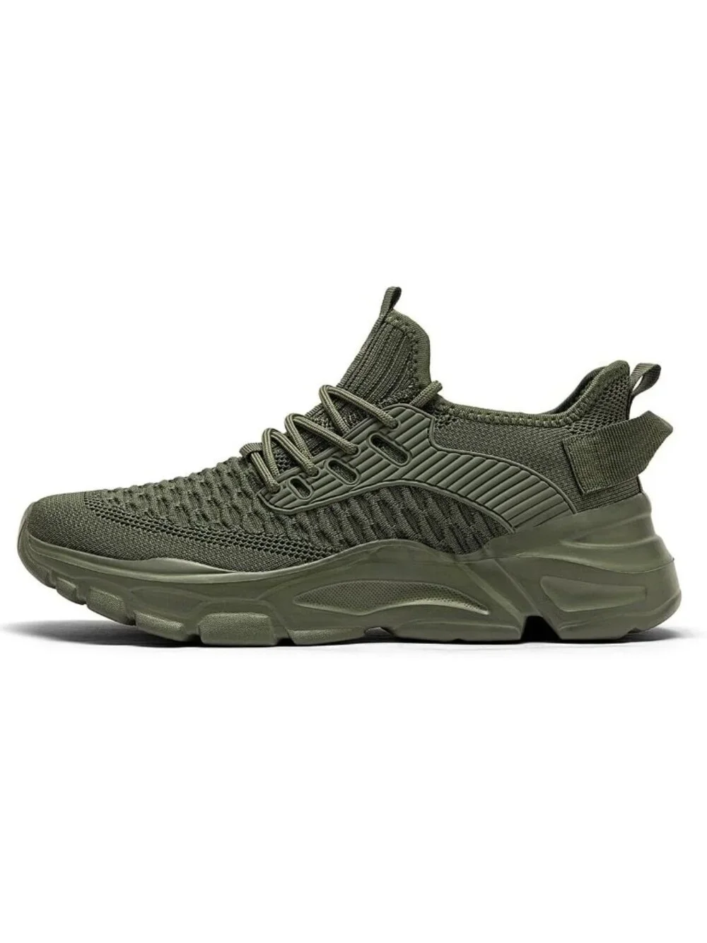 Men's Green Slip on Walking Shoes Tennis Running Sneakers Lightweight Trainers